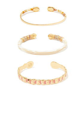Gold Bracelet Stack, Set of 3